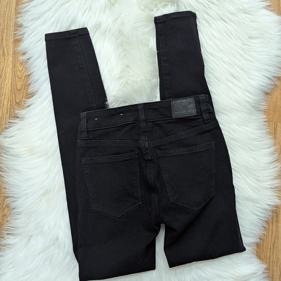 American Eagle Hi Rise Jeggings Black - Picture 2 of 2